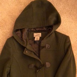 LL Bean olive toggle coat